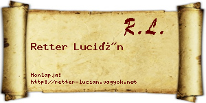 Retter Lucián névjegykártya